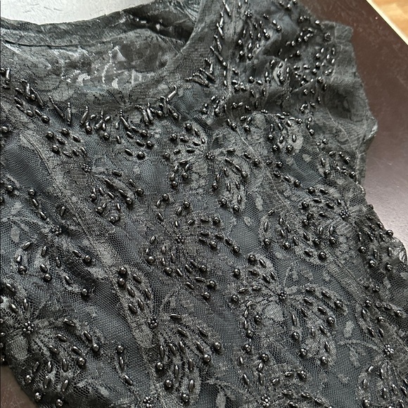 Vintage Jasmine by K.V.M Black Fit and Flare Lace And Beaded Maxi Dress - Picture 7 of 11